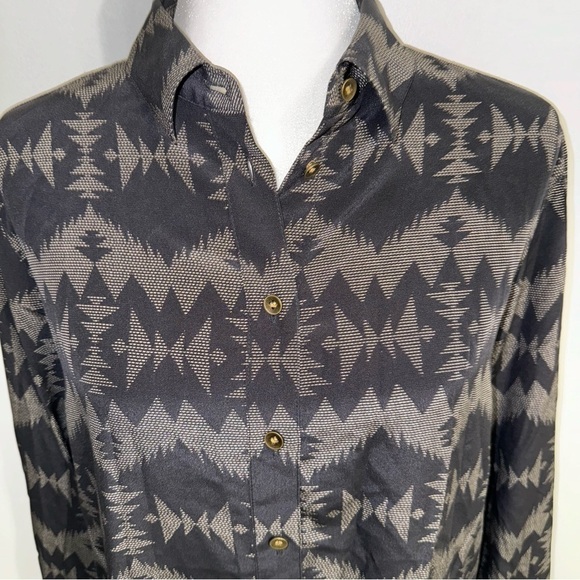 NWT Pendleton North Plains Tunic in Black Sonora Silk size small - Picture 4 of 11